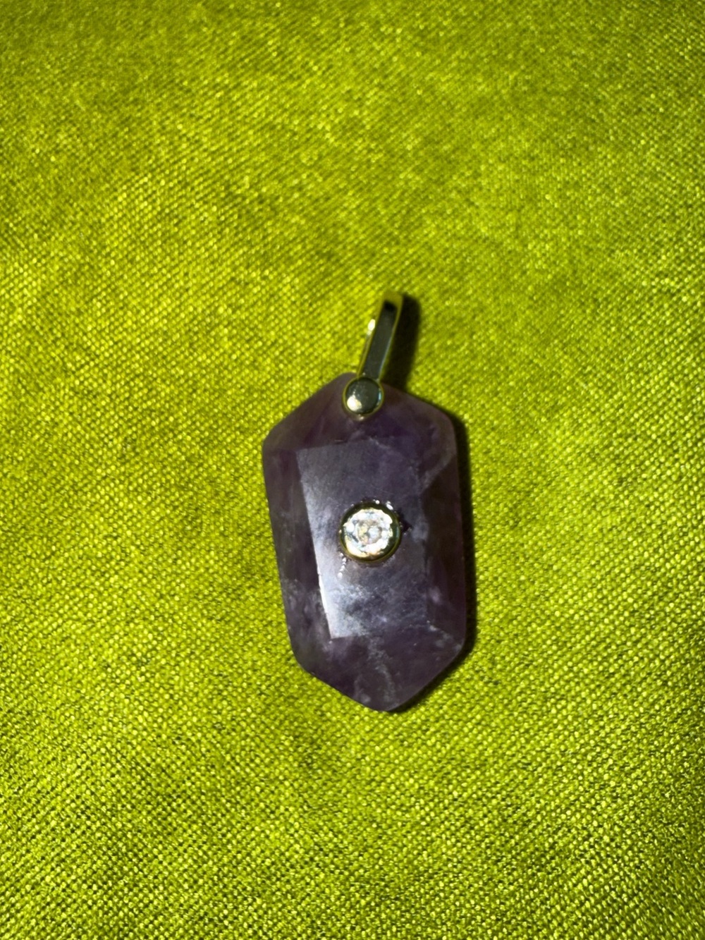 *NEW*Vault*Freida Rothman*Amethyst Crystal Pendant with Clear Stone